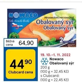 Sýr obalovaný mražený Nowaco