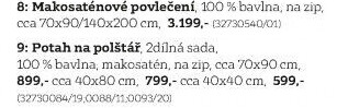 potah na polštář