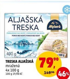 Aljašská treska filé mražená Mylord