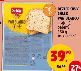 Chléb bez lepku Pan Blanco Schär