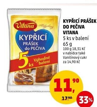 Kypřicí prášek do pečiva Vitana