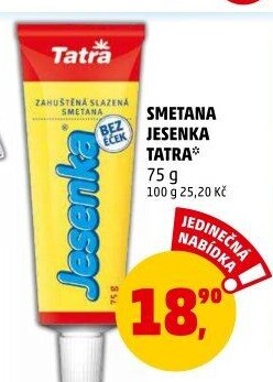 Mléko kondenzované Jesenka Tatra