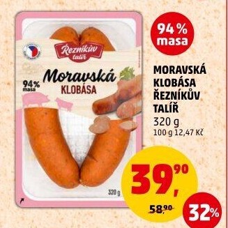Moravská klobása Řezníkův talíř