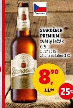Pivo světlý ležák Premium Staročech