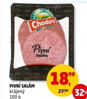 Salám pivní Beskydské uzeniny Chodura