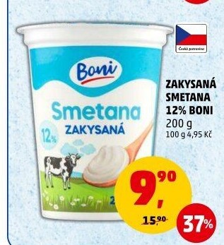 Smetana zakysaná Boni 12%