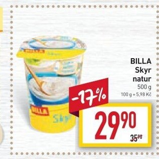 Dezert zakysaný bílý Skyr Billa
