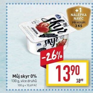 Dezert zakysaný ochucený Můj Skyr 0% Milko