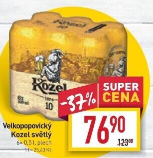 Pivo světlé Velkopopovický Kozel