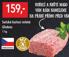 Maso mleté kuřecí Selské Globus