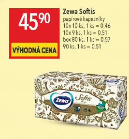 Papírové kapesníčky 4vrstvé Softis Zewa - box