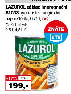 Impregnační základ na dřevo Lazurol