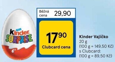 Čokoládové vajíčko s překvapením Kinder Surprise