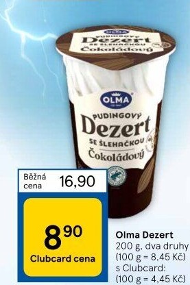 Dezert pudink se šlehačkou Olma