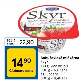 Dezert zakysaný ochucený Skyr Bohušovická mlékárna