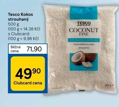 Kokos strouhaný Tesco