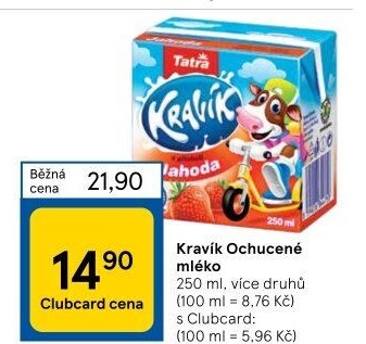 Nápoj mléko ochucené Kravík Tatra