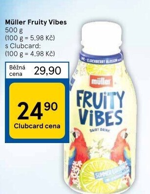 Nápoj podmáslí ochucené Fruity Vibes Müller
