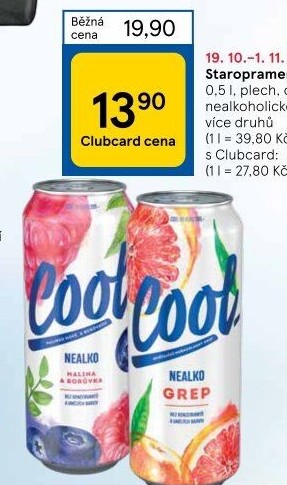 Nealkoholické pivo ochucené Staropramen Cool