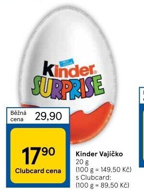 Čokoládové vajíčko s překvapením Kinder Surprise