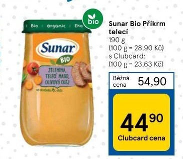 Masozeleninový příkrm bio Sunar