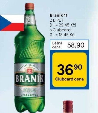 Pivo světlý ležák 11° Jedenáctka Braník