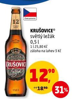 Pivo světlé Královský ležák 12° Krušovice