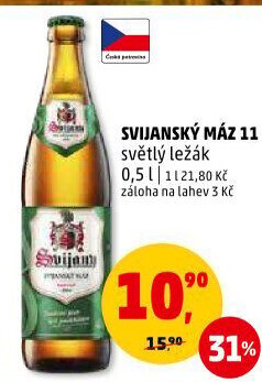 Pivo světlý ležák 11° Svijanský Máz Svijany