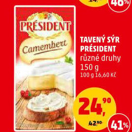 Tavené sýry Président