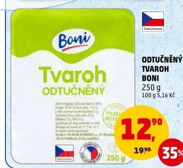 Tvaroh měkký odtučněný Boni