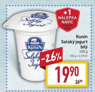 Bílý jogurt selský Kunín