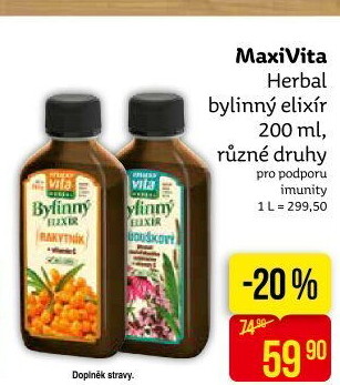 Doplněk stravy bylinný elixír Herbal MaxiVita