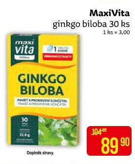 Doplněk stravy Ginkgo Biloba Maxivita