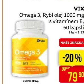 Doplněk stravy Omega 3 + E VIX
