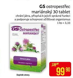 Doplněk stravy Ostropestřec GS