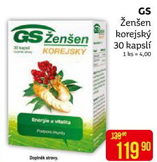 Doplněk stravy Ženšen korejský GS