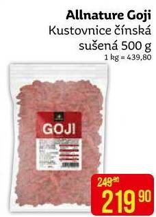Kustovnice čínská - Goji sušené Allnature