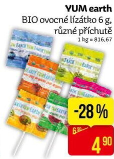 Lízátko bio YumEarth