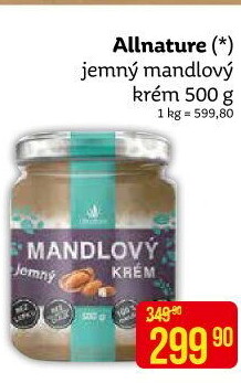 Mandlový krém Allnature