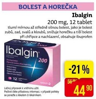 Tablety proti bolesti 200 Ibalgin