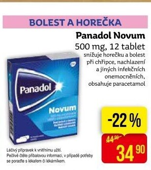 Tablety proti horečce a bolesti Novum Panadol