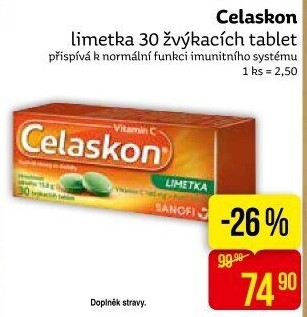 Tablety žvýkací vitamín C Celaskon
