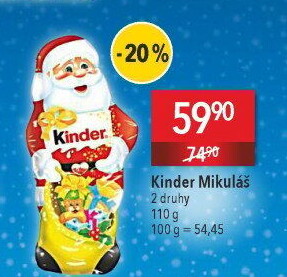Čokoládový Mikuláš Kinder