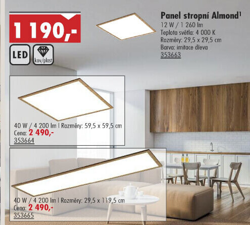 LED stropní panel Almond Rabalux