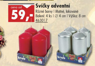 Svíčky adventní Krab