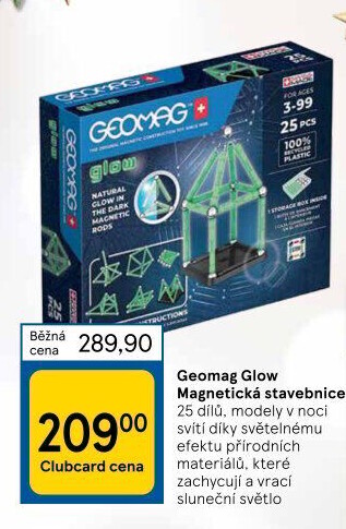 Magnetická stavebnice Glow Geomag