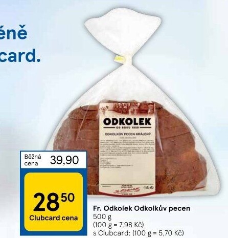 Chléb Odkolkův pecen Odkolek