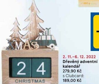 Dřevěný adventní kalendář