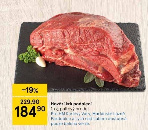 Hovězí přední bez kosti - krk podplečí