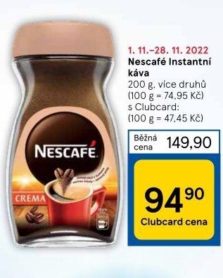 Instantní kávy Nescafé